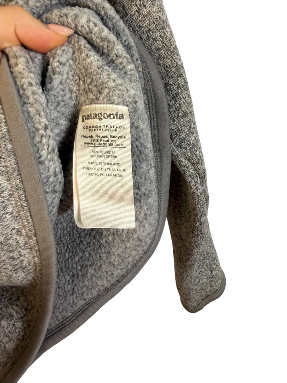 Patagonia Women's Better Sweater Quarter Zip Fleece Heathered Gray Sz Small - Picture 4 of 5